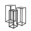Lot de 3 porte plantes en métal noir