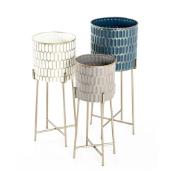 Lot de 3 porte plantes Multicolore en Métal laqué