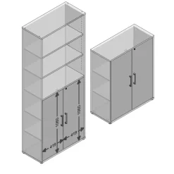 Lot de 2 portes, 1 porte avec verrou CALVIA 11 blanc