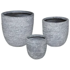 Lot de 3 Pots Fibre Max D 39 gris