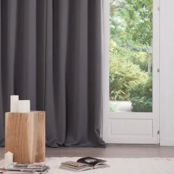 Lot de 2 rideaux occultants gris foncés 135X240