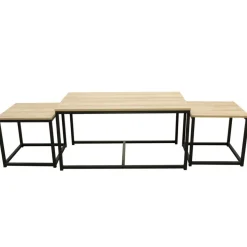 Lot de 3 tables basses industrielles MEMPHIS