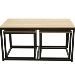 Lot de 3 tables basses industrielles MEMPHIS