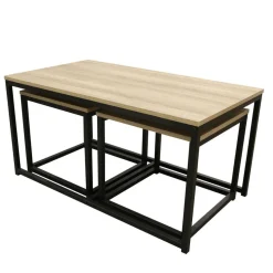 Lot de 3 tables basses industrielles MEMPHIS