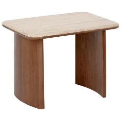 Lot de 2 tables basses Jivan Travertin Bois