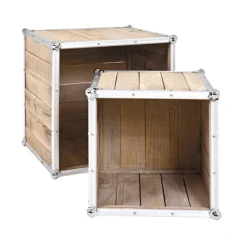 lot de 2 tables d'appoint caisses