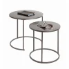 Lot de 2 tables d'appoint en tube d'acier peint en anthracite