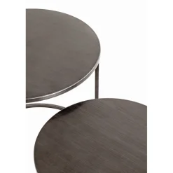 Lot de 2 tables d'appoint en tube d'acier peint en anthracite