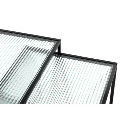 Lot de 2 tables d'appoint plateau verre trempé