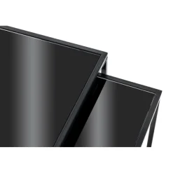 Lot de 2 tables d'appoint verre trempé laqué noir
