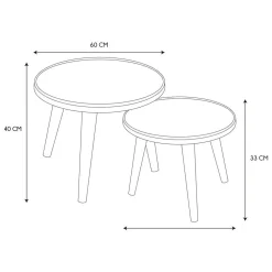 Lot de 2 Tables Gigogne Felix