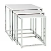Lot de 3 tables gigognes blanc chromé