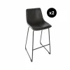 lot de 2 Tabouret de bar noir