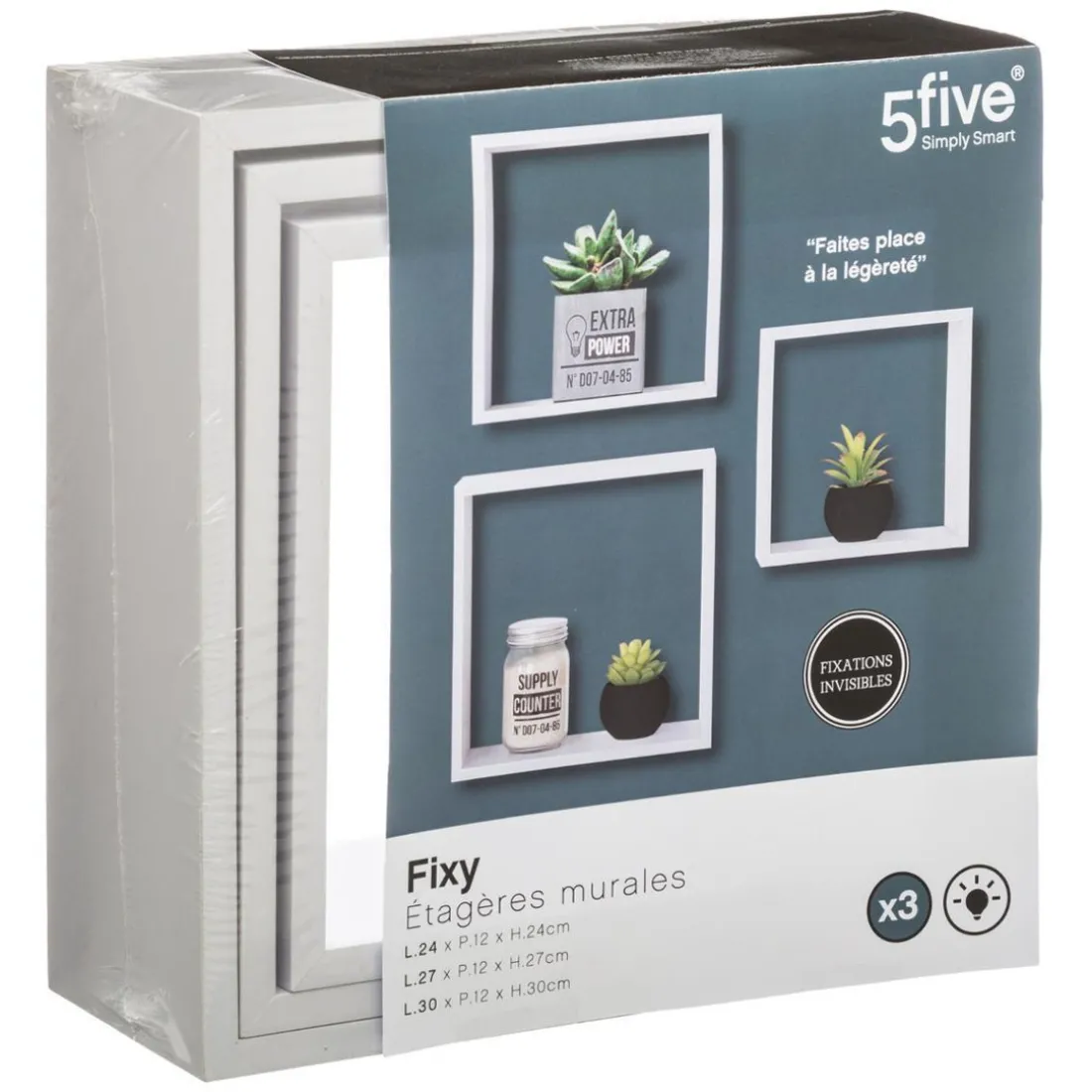 Lot de 3 Étagères Murales Blanches