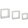 Lot de 3 étagères murales cubes blanches