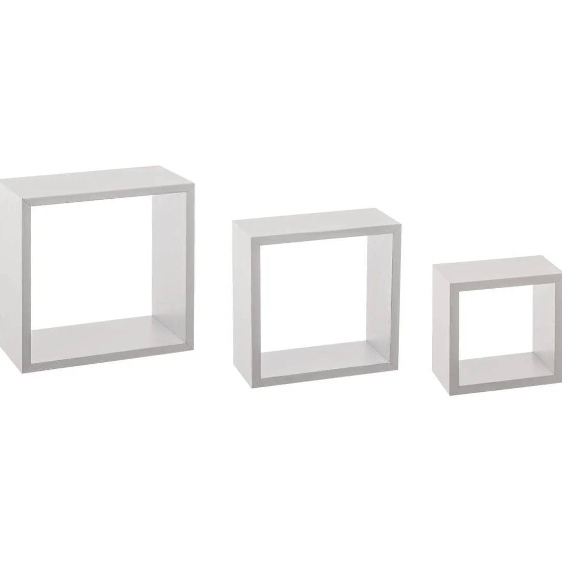 Lot de 3 étagères murales cubes blanches
