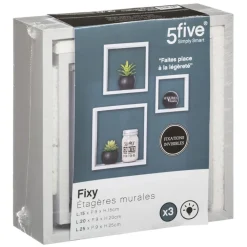 Lot de 3 étagères murales cubes blanches