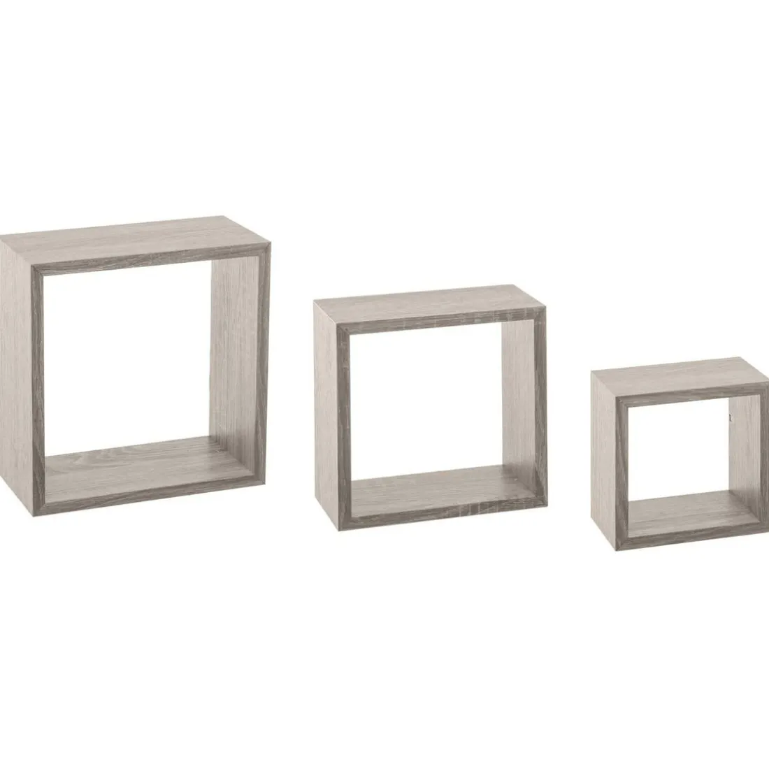 Lot de 3 étagères murales cubes chêne gris