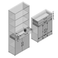 Lot de 2 tiroirs et 2 portes CALVIA 13 blanc
