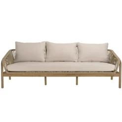 Lot n°1 Salon de jardin 5 p. en acacia beige CELESTIN