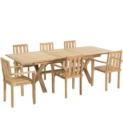 Lot n°154 Salon de jardin en teck 8/10 personnes FUN