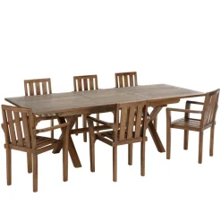 Lot n°115 Salon de jardin en teck huilé 8/10 personnes MAEVA