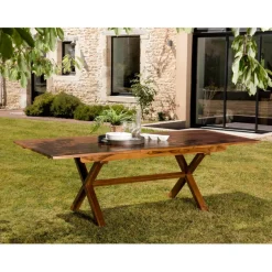 Lot n°115 Salon de jardin en teck huilé 8/10 personnes MAEVA