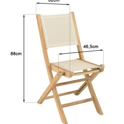 Lot n°157 Salon de jardin en teck et textilène 8/10 personnes