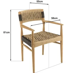 Lot n°28 Salon de jardin teck recyclé rotin synthétique 6 personnes VALERIA