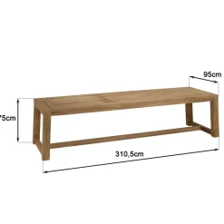 Lot n°5 Salon de jardin teck recyclé rotin synthétique 8 à 10 personnes VALERIA