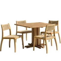 Lot n°19 Salon de jardin teck recyclé rotin synthétique 4 personnes VALERIA