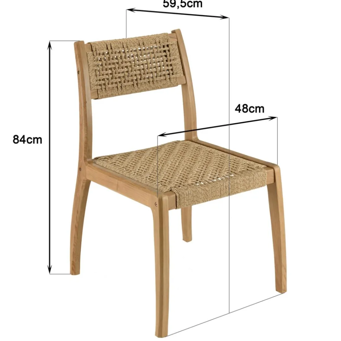 Lot n°19 Salon de jardin teck recyclé rotin synthétique 4 personnes VALERIA