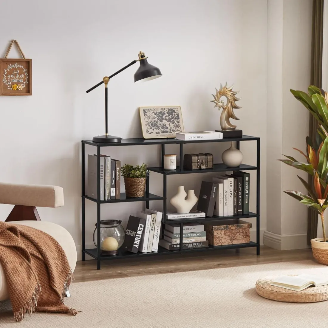 L'étagère bibliothèque style industriel ODDA avec ses 5 niveaux de rangement design intemporel