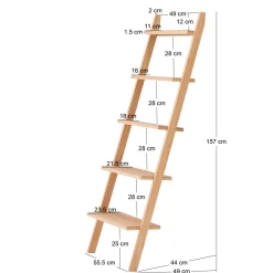 L'étagère murale échelle SMOGEN en bois massif naturel style scandinave design intemporel fabriquée en pin de haute qualité