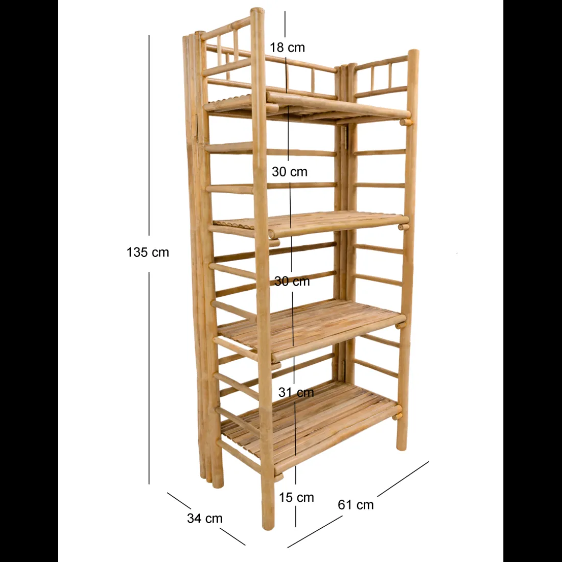 L'étagère SEMARANG design moderne et scandinave 4 niveaux larges et profonds de rangements