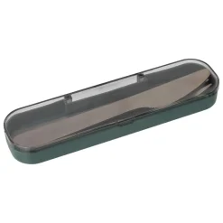 Lunch box double compartiments avec couverts - gris