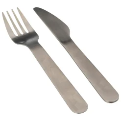 Lunch box double compartiments avec couverts - gris