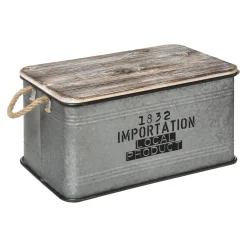 Malle Métal Bois Zinc x 3