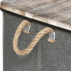 Malle Métal Bois Zinc x 3