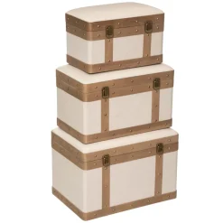Malle Norah En Tissu Lin (lot de 3)