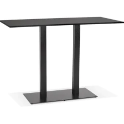 Mange-debout design 'AUSTIN BAR' noir avec pied en métal noir