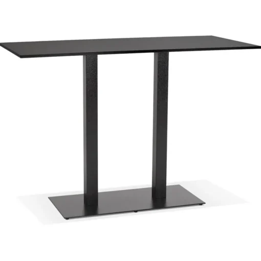 Mange-debout design 'AUSTIN BAR' noir avec pied en métal noir