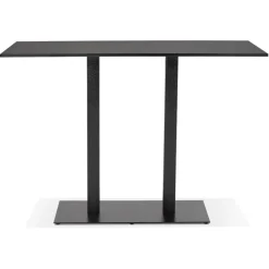Mange-debout design 'AUSTIN BAR' noir avec pied en métal noir
