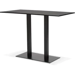 Mange-debout design 'AUSTIN BAR' noir avec pied en métal noir