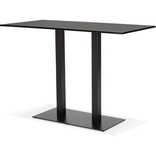 Mange-debout design 'AUSTIN BAR' noir avec pied en métal noir