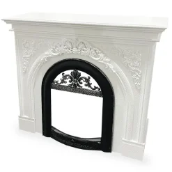Manteau de cheminée style classique Arcane Blanc texturé