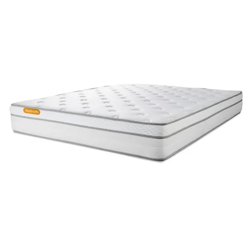 Matelas sommier kit gris Memo Luxe Ressorts ensaches memoire de forme MAXI epaisseur