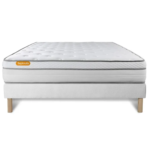 Matelas sommier Luxe Ressorts ensaches memoire de forme 5 zones de confort MAXI epaisseur