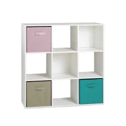 Meuble à 9 cases en bois blanc