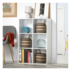 Meuble à 6 cases en bois blanc